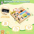 3+ MoKo Montessori Busy Board Toys for Years Old Wooden Sensory Toys Board with LED Light Up Switch, Locks, Zippers