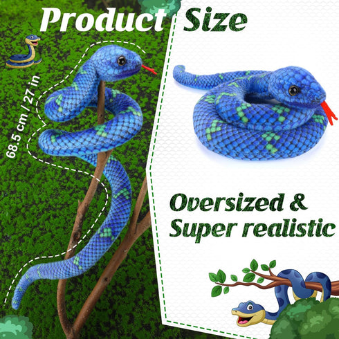 MGZTTHW 27 Snake Plush, Stuffed Snake Animal, in Small Toy Snakes for Kids, Giant Stuffed Animals, Lifelike Plush Snake