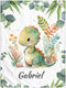 Novusopt Personalized Baby Blanket,Custom Dino Blanket Girl Boy-Dinosaur Customized Baby Blanket with Name,Kids