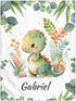 Novusopt Personalized Baby Blanket,Custom Dino Blanket Girl Boy-Dinosaur Customized Baby Blanket with Name,Kids