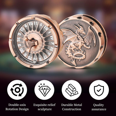 Set D20 Set DND Dice with Mini Roulette Wheel Metal Roulette Dice Spinner | Unique DND Gift with Case for RPG & Table