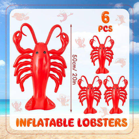 6 20 Inches Juexica Pcs Inflatable Lobsters Blow up Crawfish Party Decorations Crawfish Boil Decorations Aquatic Animal