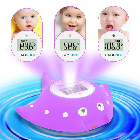 Famidoc Baby Bath Thermometer, New Upgraded Sensor Technology for Baby Bath Tub Floating Toy (Purple)