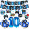 Video Game 10th Birthday Party Decorations, Blue and Black Level Up 10 Balloons Kit for Boys Girls 10 Years Old
