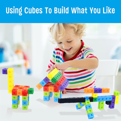 SpriteGru Math Linking Cubes, Manipulatives with Activity Cards for Kids Kindergarten Learning Activities