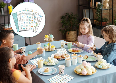 Blue Baby Boy Bingo Cards for 24 Players - Gender Reveal Party Games for Family & Friends Activities
