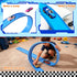 12 Set: 3+ 1/64th Flex Track Ft Starter Portable Rolls Up Race Tracks for Kids - DIY Race Car Ramp Track with Suction