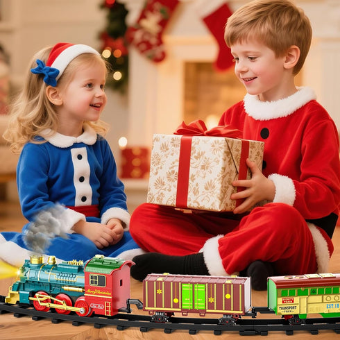 Garbo Star Set 4-8,Smokes,Christmas Set 3 4 5 6 7 8+ Train for Kids Ages Train with Smokes Lights and Sound Classic