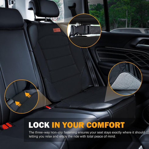 2 (2 Pack) Siivton Car Seat Protector for Child Seat Cushion for Leather and Fabric Seats, Mesh Pockets, Non-Slip