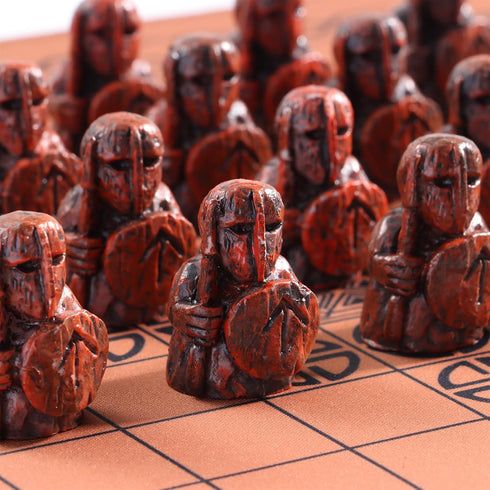 Hnefatafl Viking Chess Set Traditional Two-Player Strategy Board Game for Outdoor Adult/Child Travel