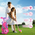 Liberry Toddler Golf Set with Upgraded Kids Golf Cart, Putting Mat for Boys Girls Ages 2-5, Indoor Outdoor Toys (Pink)