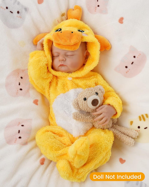 17-20 Inch BABESIDE Reborn Baby Doll Clothes for Dolls Accessories,Cute Yellow Duck Baby Doll Clothes with Hat