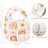 Zainpe 6Pcs Snap Muslin Cotton Bibs for Baby Rainbow Sun Star Bib Adjustable Feeding Bib Machine Washable Unisex Burp Cloths with 6 Absorbent Soft Layers for Infant Newborn Toddler Drooling Teething