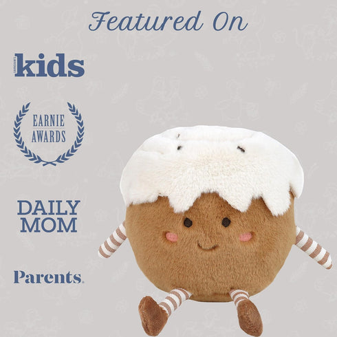 7-Inch MON AMI Cinnamon Bun Food Plush Toy for Boys & Girls | Soft Cinnamon Roll Stuffed Toy | Bakery Playtime