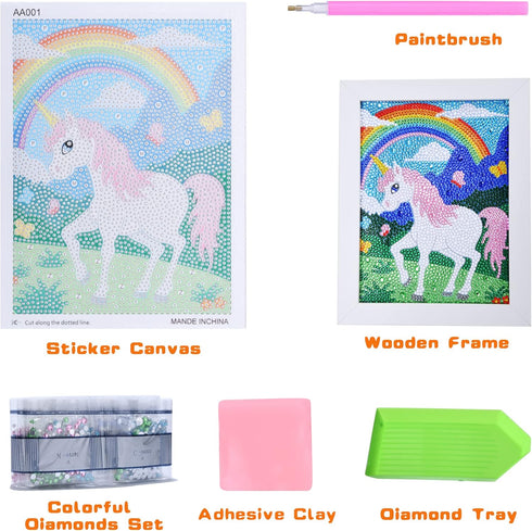 ZALIAFEI 6 7 8 9 10 11 12 Diamond Art for Kids with Frames, Mosaic Gem Sticker Art Projects Kits, Holiday Crafts