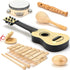 Wooden Musical Instruments for Toddlers 7-Piece Kids Music Set with Xylophone, Guitar