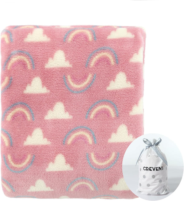 CREVENT 30''X40'' Cozy Fluffy Warm Fleece Baby Crib Blanket for Unisex Infant