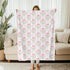 Cstdyfrv Summer 60x80in Pastel Flowers Bows Striped Baby Blankets for Boys Girls Pink Blue Hydrangea Floral Ribbon Bows