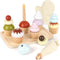 Pillowhale Wooden Cupcake Play Food Set, 21 Pcs Pretend Baking Toys with