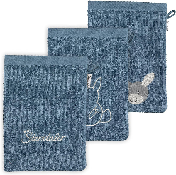Sterntaler GOTS Baby Bath Mitts 3 Pack Emmi Bath Mitts - Kids Bath