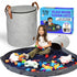 The Panda Collab Toy Storage Basket and Playmat - Large Toy Blanket Storage Mat with