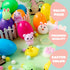 24 JOYIN Pcs Easter Eggs Prefilled with Squishy Toys, Cute Mochi Toy Fillers for Easter Egg Hunt, Basket Stuffers