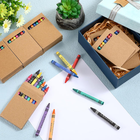 Trandraft 10 Packs 8 Packs Crayons Bulk Christmas Color Crayon Individual Mini Wrapped Wax for Birthday Party Supplies