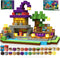 150pcs Magnetic Blocks - Magnetic School Castle Set with Light Up Blocks