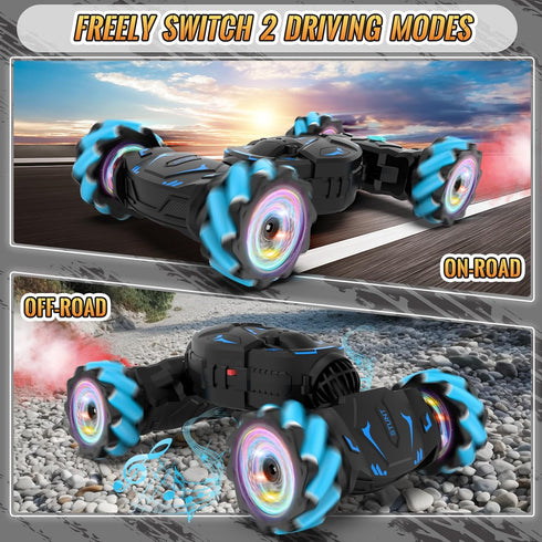 Pristar RC Cars Gesture Sensing Stunt Car, Best Gifts for Boys 6-12, 2.4Ghz Remote Control Toys for Age 6-12, 360°