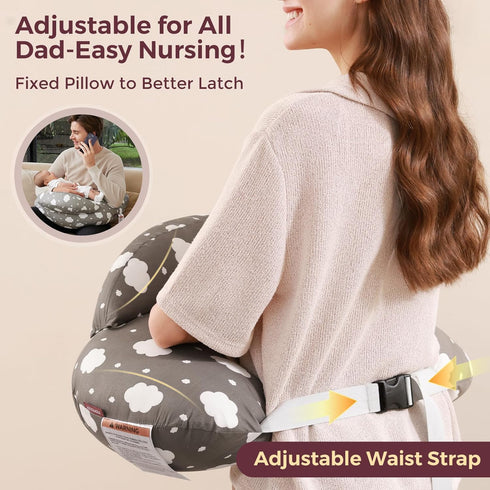 Momcozy Original Nursing Pillow for Breastfeeding-Innovative Safety Guard - Wider Feeding Pillows for More Support