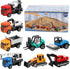 Tunmiok 8-in-1 Mini Die Cast Alloy Construction Vehicle Set, Pull Back Toy Cars