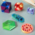 6PCS 3D 3D JOYIN Printed Fidget Toys, Spin Fractal Click Gear Fidget Toy, Metallic Color Printed Fidget Toy for Favors