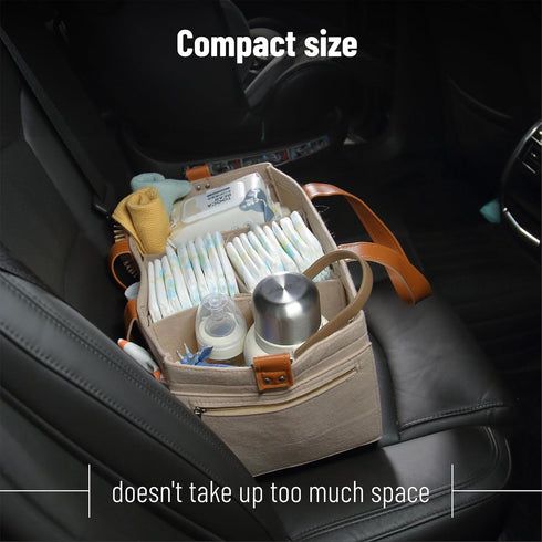 Mr. Pen Baby Diaper Caddy Organizer, Leather Strap, Portable Diaper Organizer for Changing Table