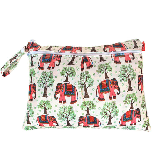 2pcs Damero Travel Wet and Dry Bag, Reusable Wet Bags Organizer with Two Zippered Pocket for Cloth Diaper, Pumping
