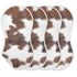 WELLDAY Set 4, 22 11 Inch Muslin Baby Burp Cloths of Soft Absorbent White Brown Print Cow Muslin Washcloths, Bibs, Face