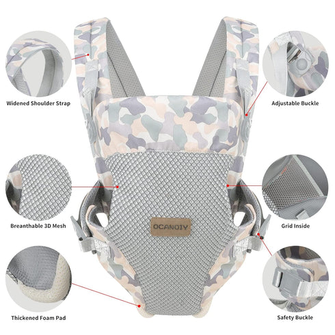 Cozy 7-45lbs Baby Wraps Carrier, Ergonomic Baby Carrier Newborn to Toddler, Baby Front and Back Carrier