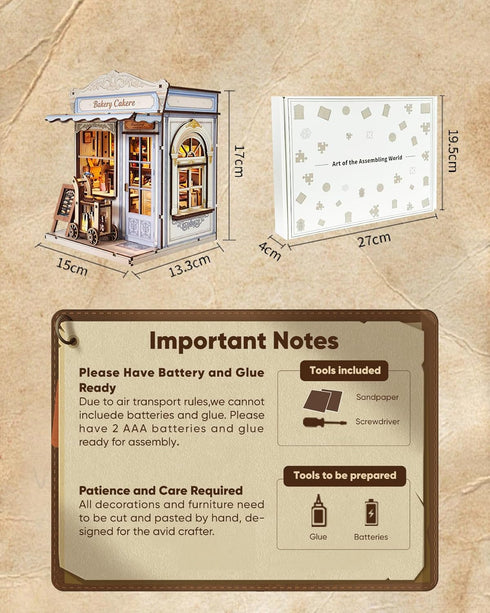 DIY Miniature House Kit, Mini Dollhouse Kit with LED for Beginners Adults, Book Nook Model Building Craft Diorama Kits
