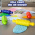 2 Set 4 Ready Learn Paint and Dough Texture Rollers | of | Patterned Rolling Pins for Kids | Play Dough Accessories