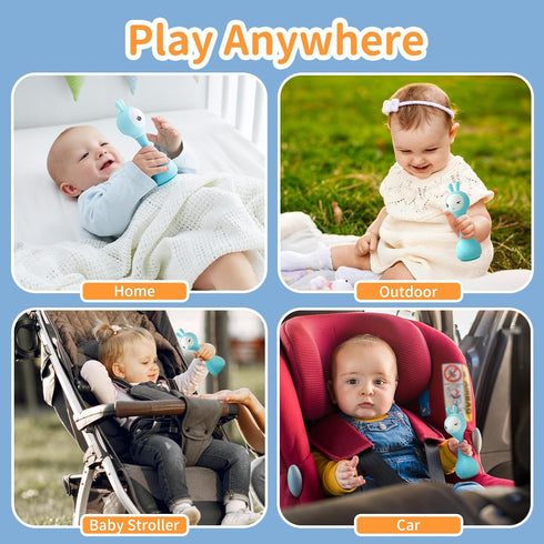 alilo 0-3-6-12-18-24 Months,1 4 9 Smarty Bunny Baby Rattle Musical Light Up Toys, Infants Newborns Baby Toys Year Old