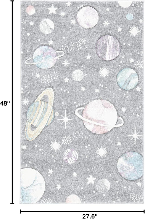 2'3" 4', (CRK103F) SAFAVIEH Carousel Kids Collection Accent Rug - x Grey & Lavender, Non-Shedding & Easy Care, Ideal
