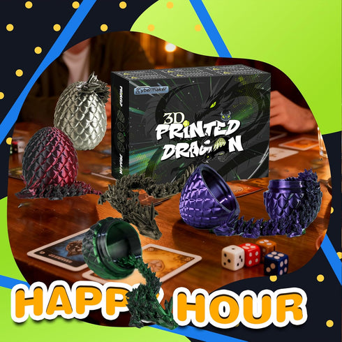 12PCS 3D Set, Printed Dark Dragon Eggs, Articulated Fidget Toys Mystic Shadow Crystal Dragon Figurines for Collectors
