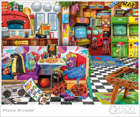 Buffalo Games - Aimee Stewart - Pizza Arcade - 1500 Piece Jigsaw Puzzle for Adults, 38.50 x 26.50