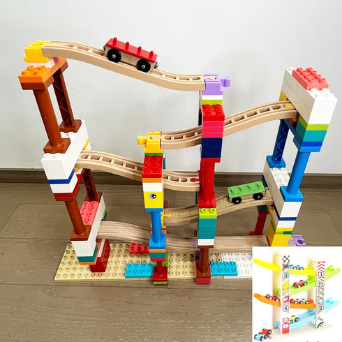 32 Pack 3+ Wooden Train Track Accessories, pcs Wooden Track Connector, Compatible with All Major Brands Train Track