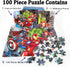 LELEMON Puzzles for Kids Ages 4-8, 100 Piece Jigsaw Puzzles in a Metal Box, Educational Puzzle Games