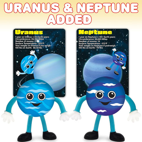 (Set 11) ArtCreativity Bendable Planets of Bendable Planet Toys for Kids, Outer Space Party Favors for Boys & Girls