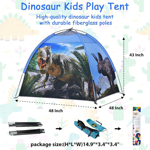 Dinosaur Kids Play Tent, Realistic Dinosaur Theme Indoor and Outdoor Fun Playhouse for Children Age 3-7