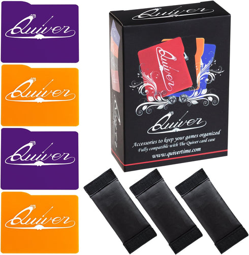 Quiver Time 7-Piece Set Orange and Purple Card Case Dividers & Separators - Ideal for Tabletop Gaming