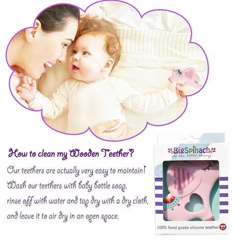 Soft Pink Elephant Teether Toy for Babies, 3-6/6-12 Months, Silicone Teething Toy Gift for Girls, Gum Massager
