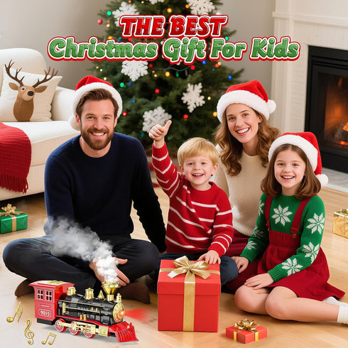 3 4 5 6 7+ Hot Bee Train Toys Train Steam Locomotive Engine Toy, Smoke, Lights & Sounds, for Year Old Kids