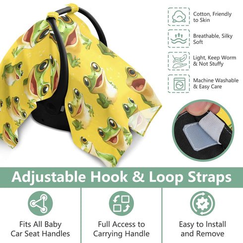 Mazeann Frog Funny Cartoon Car Seat Cover Baby Breathable Soft Infant Carseat Covers Canopies Babies Carrier Covers